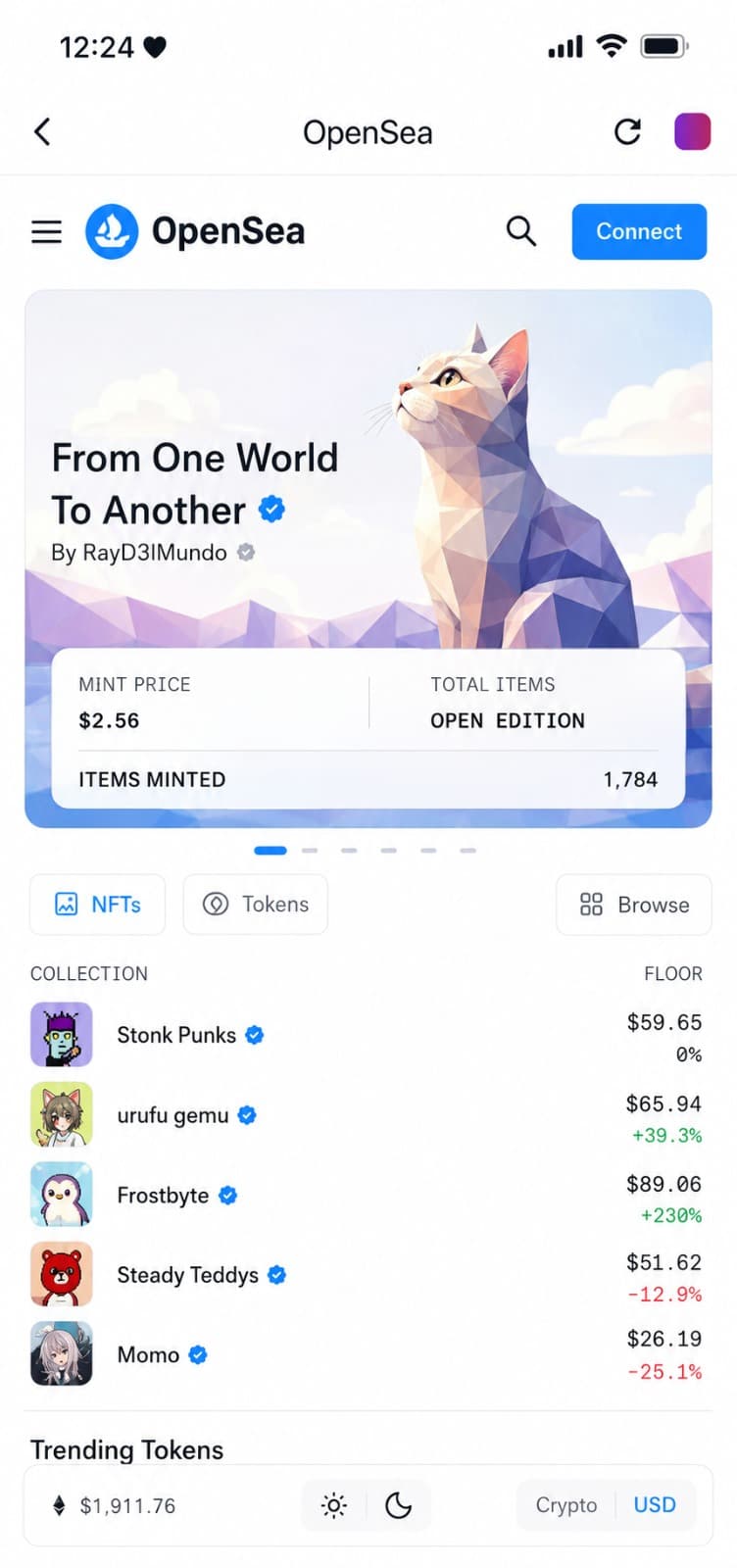 DApp connection and transaction signing