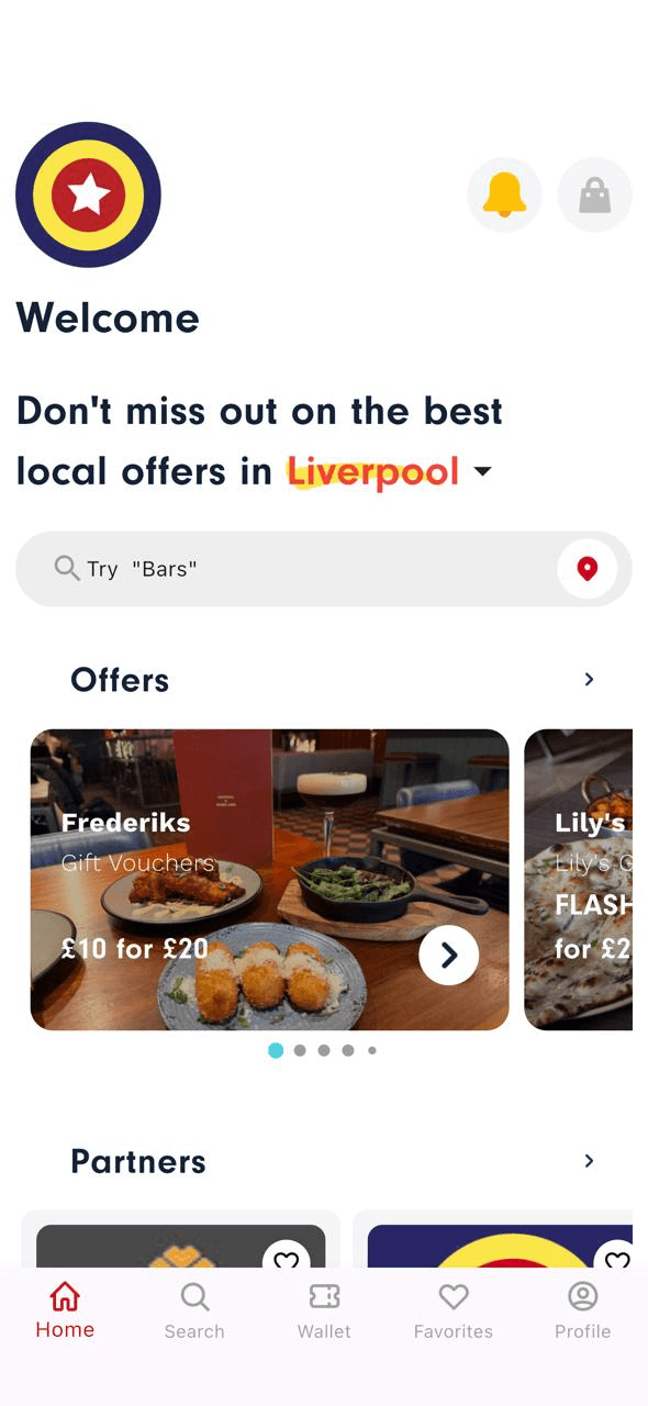 Confidentials search screen showing places nearby