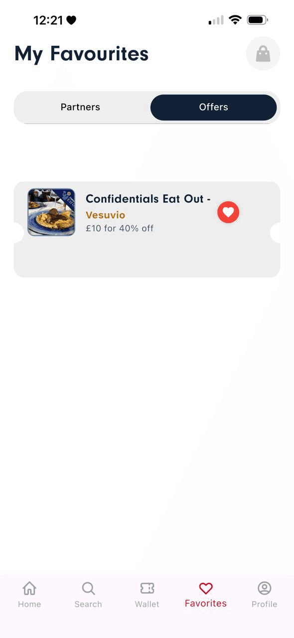 Confidentials App — Account & saved offers